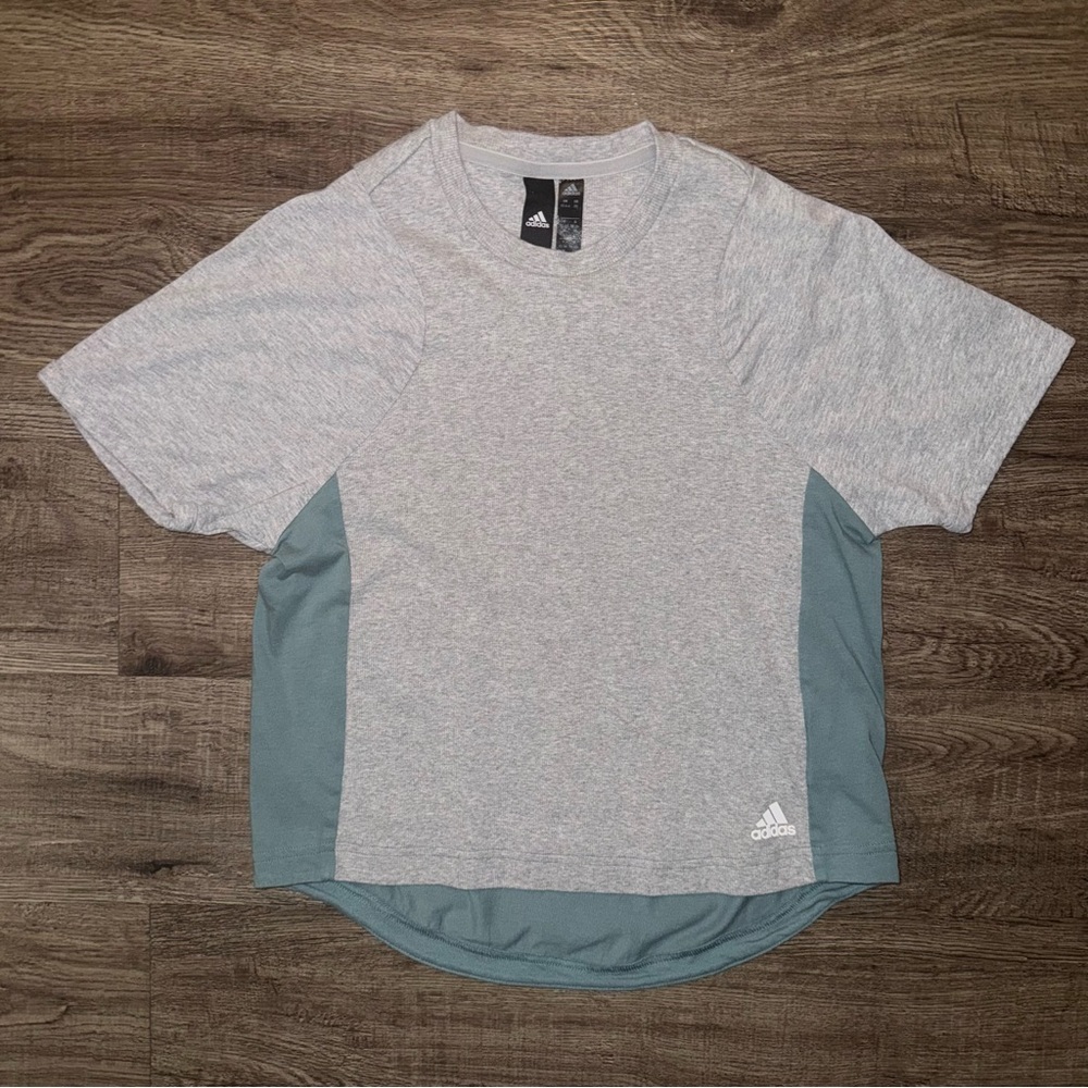 Adidas Heather Gray and Teal Workout Set - Picture 2 of 6